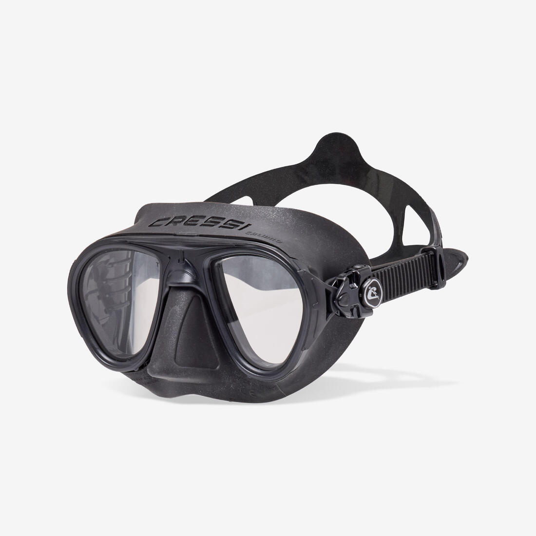 article en promo : Masque de chasse sous-marine et apnée bi-hublot petit volume, calibro noir