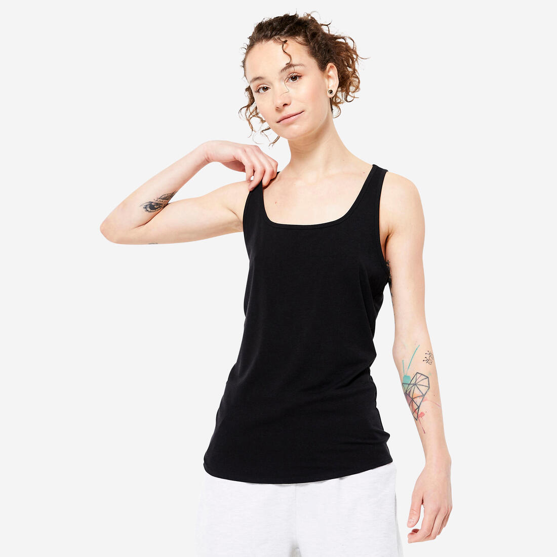 article en promo : Débardeur slim col rond fitness femme