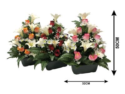 article en promo : Jardinière de fleurs artificielles