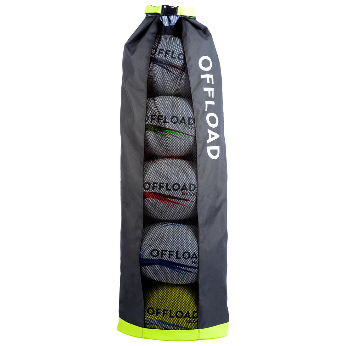 article en promo : Sac a ballon tube 5 ballons de rugby kaki