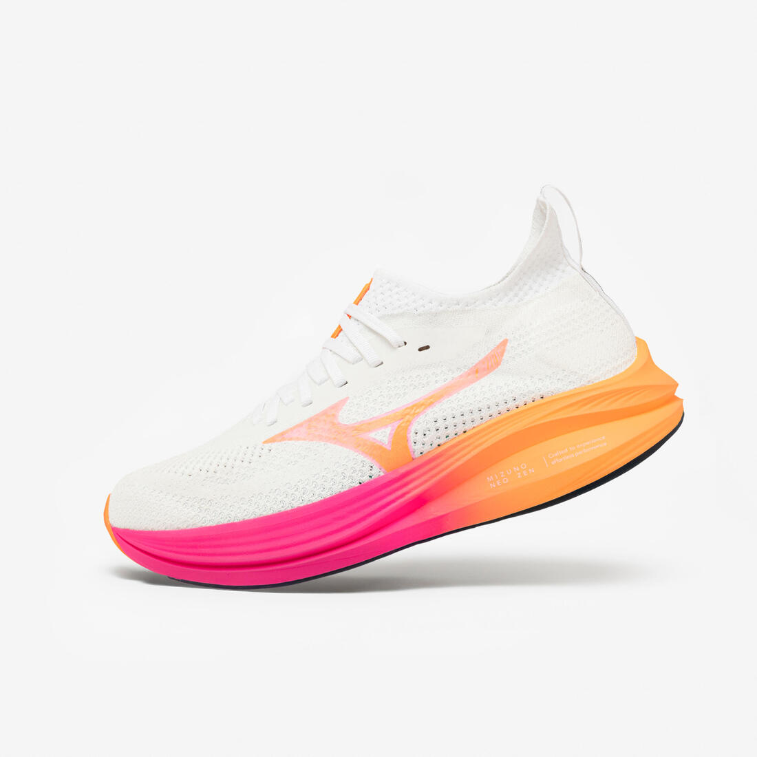 article en promo : Chaussures de running mixte homme & femme, mizuno neo zen blanche rose & orange