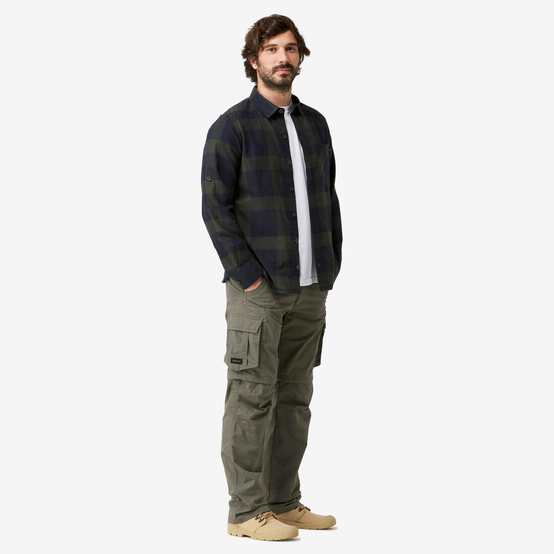 article en promo : Chemise de randonnée manches longues homme, travel 500 chaud