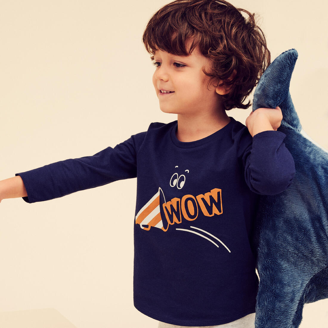 article en promo : T-shirt manches longues enfant coton - basique avec motifs