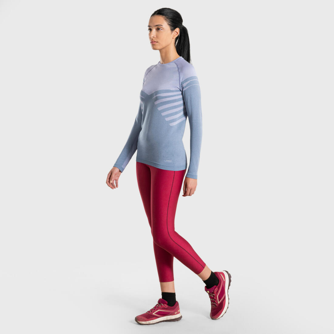 article en promo : Legging 7/8 de trail running femme  framboise