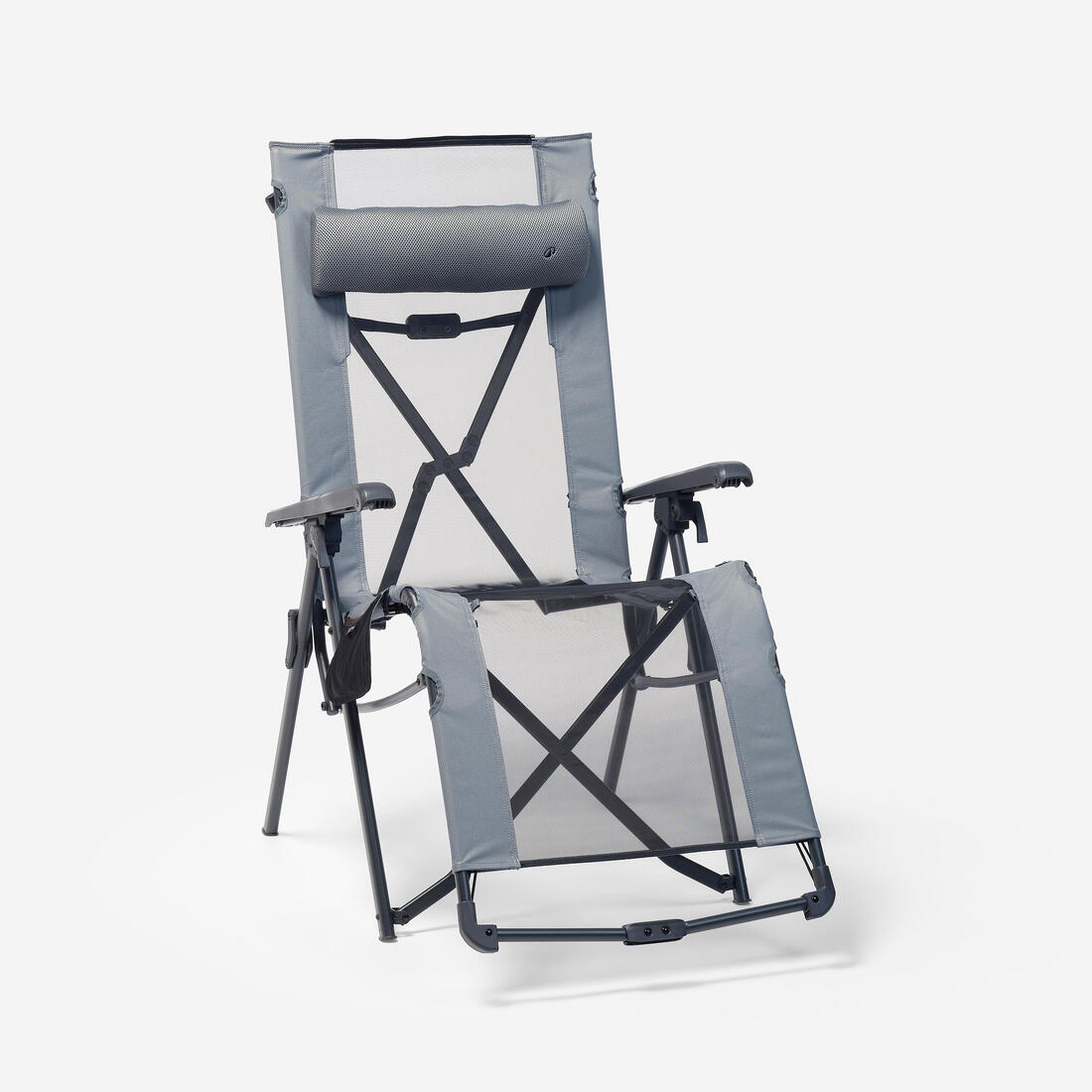 article en promo : Fauteuil long de camping relax, pliant et matelassé, avec appuie tête