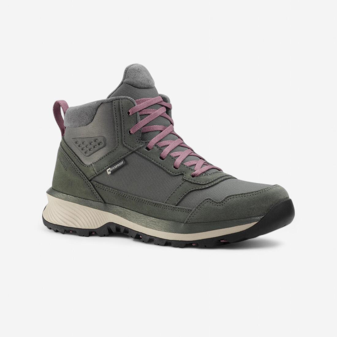 article en promo : Chaussures de randonnée mid imperméables femme, nh500 cuir wp