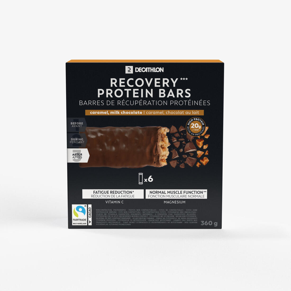 article en promo : Barre protéinée de récupération chocolat au lait coco, x6