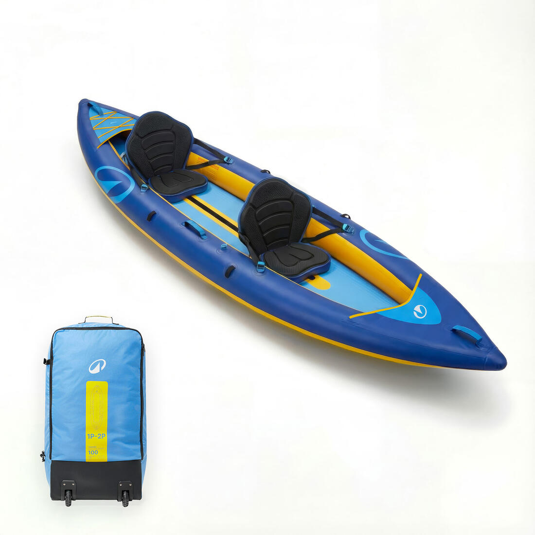 article en promo : Canoë kayak gonflable de randonnée 1-2 places, tribord 100 confort