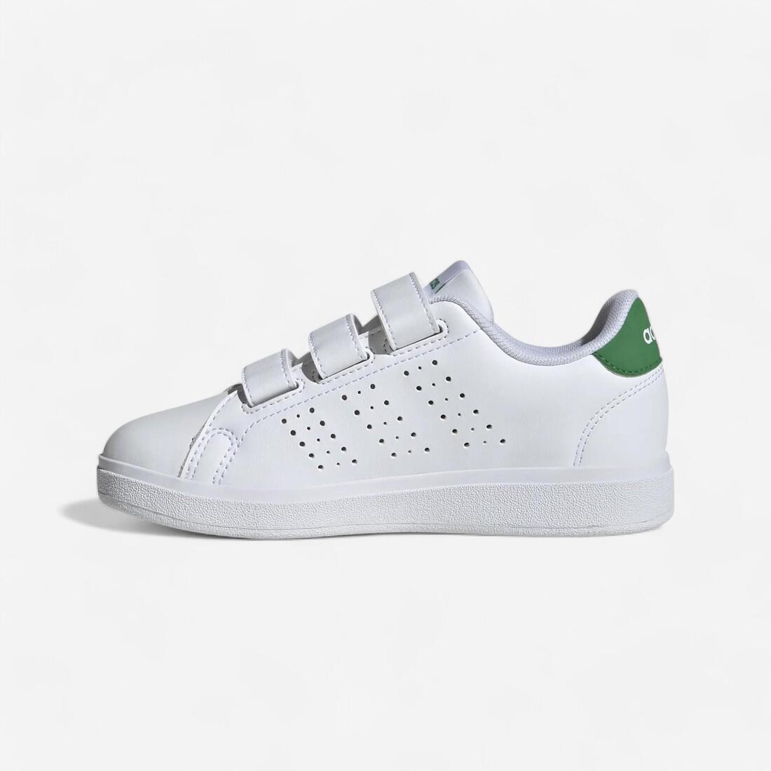 article en promo : Chaussure adidas ADVANTAGE scratch enfant - blanc et vert