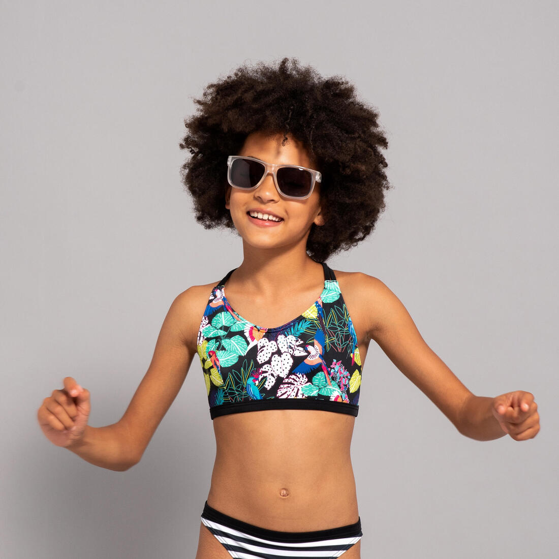 article en promo : HAUT DE MAILLOT DE BAIN SURF FILLE BRASSIÈRE BONDI 500
