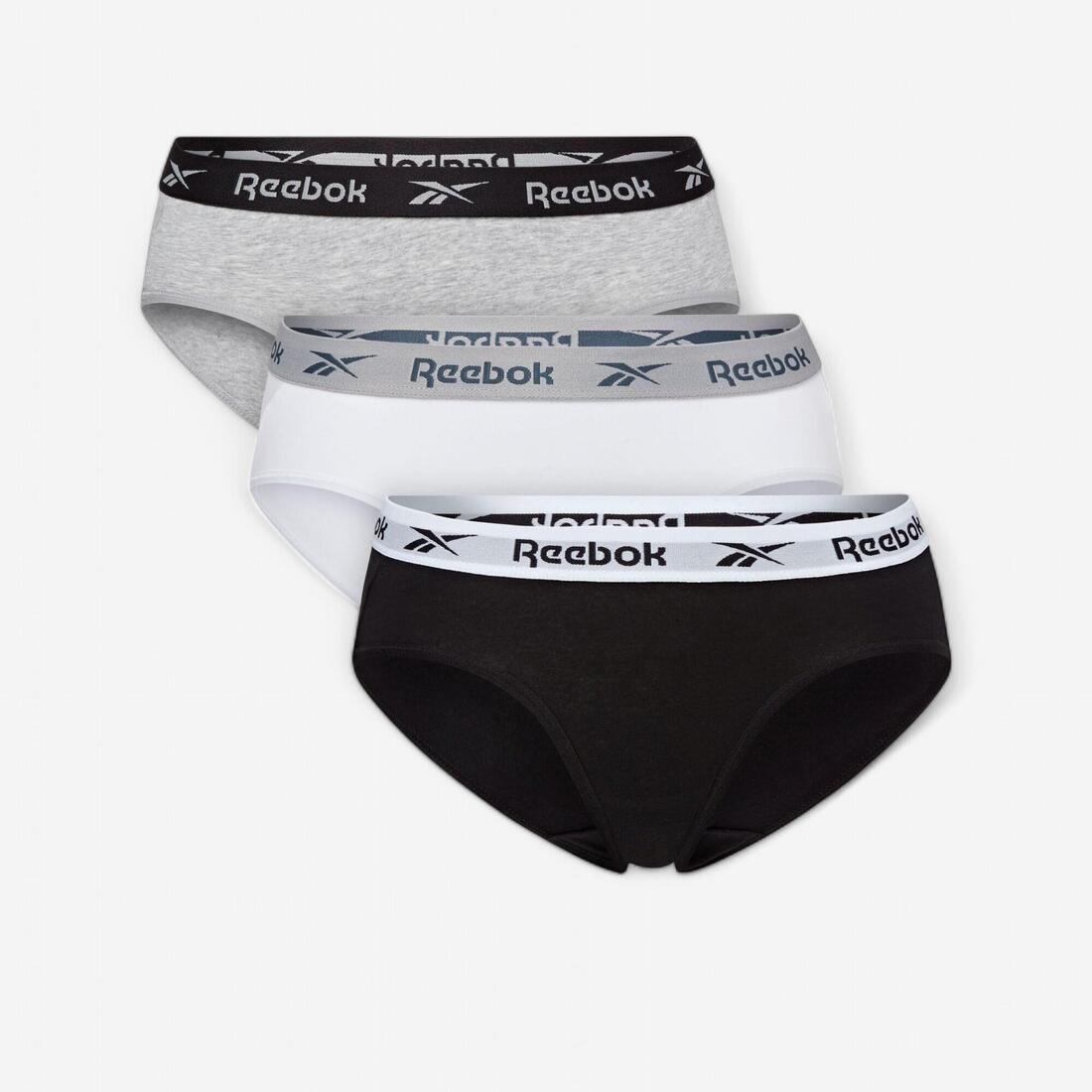 article en promo : Lot de 3 culottes femme, noir/blanc/gris