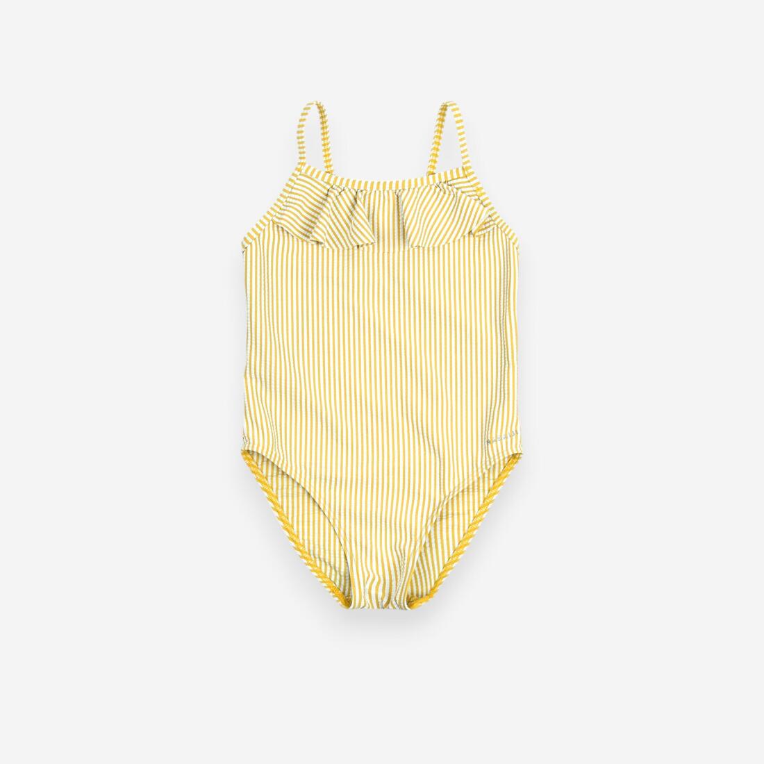 article en promo : Maillot de bain bébé fille une pièce imprimé avec des volant, Lanza jaune