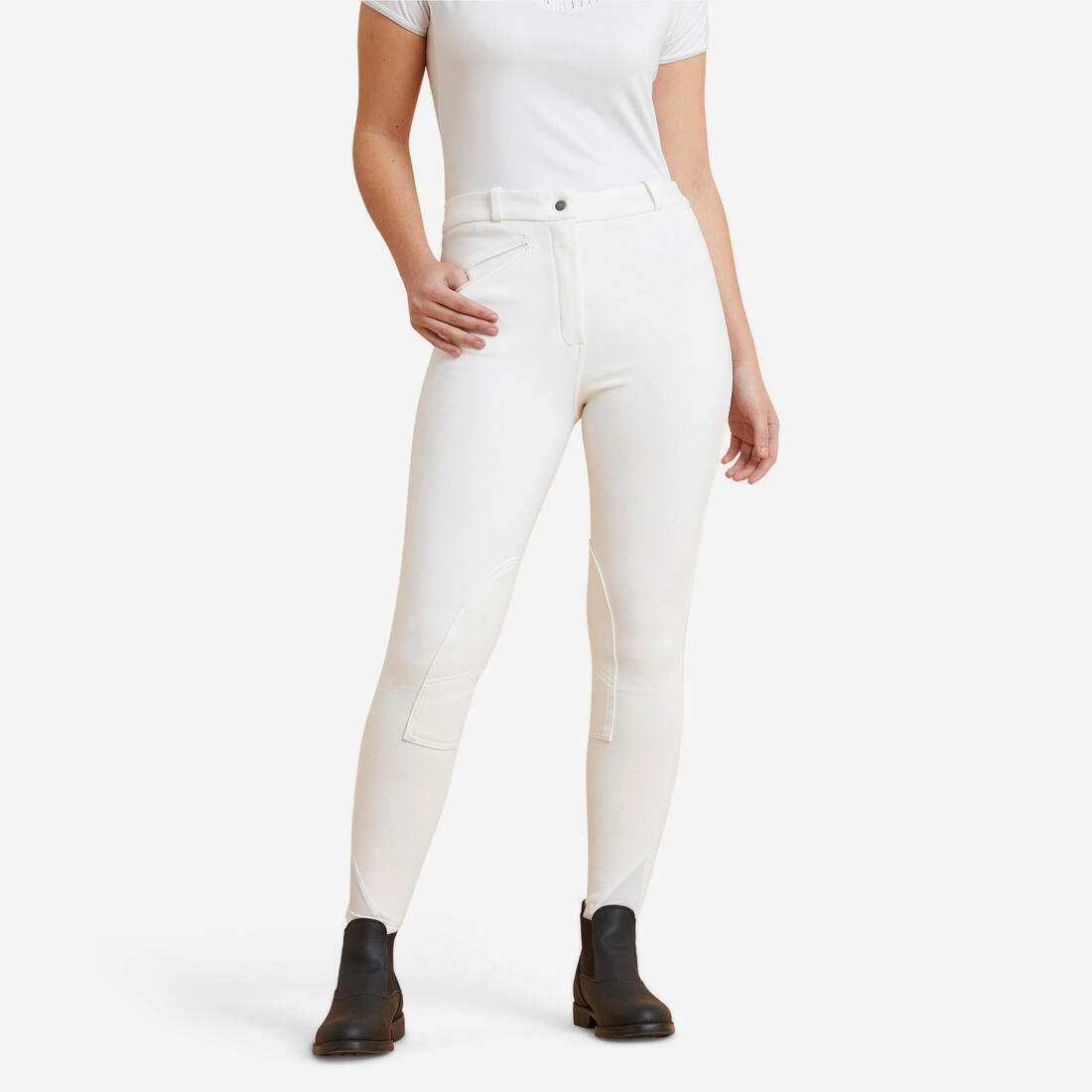 article en promo : Pantalon de concours équitation Femme - 100 blanc