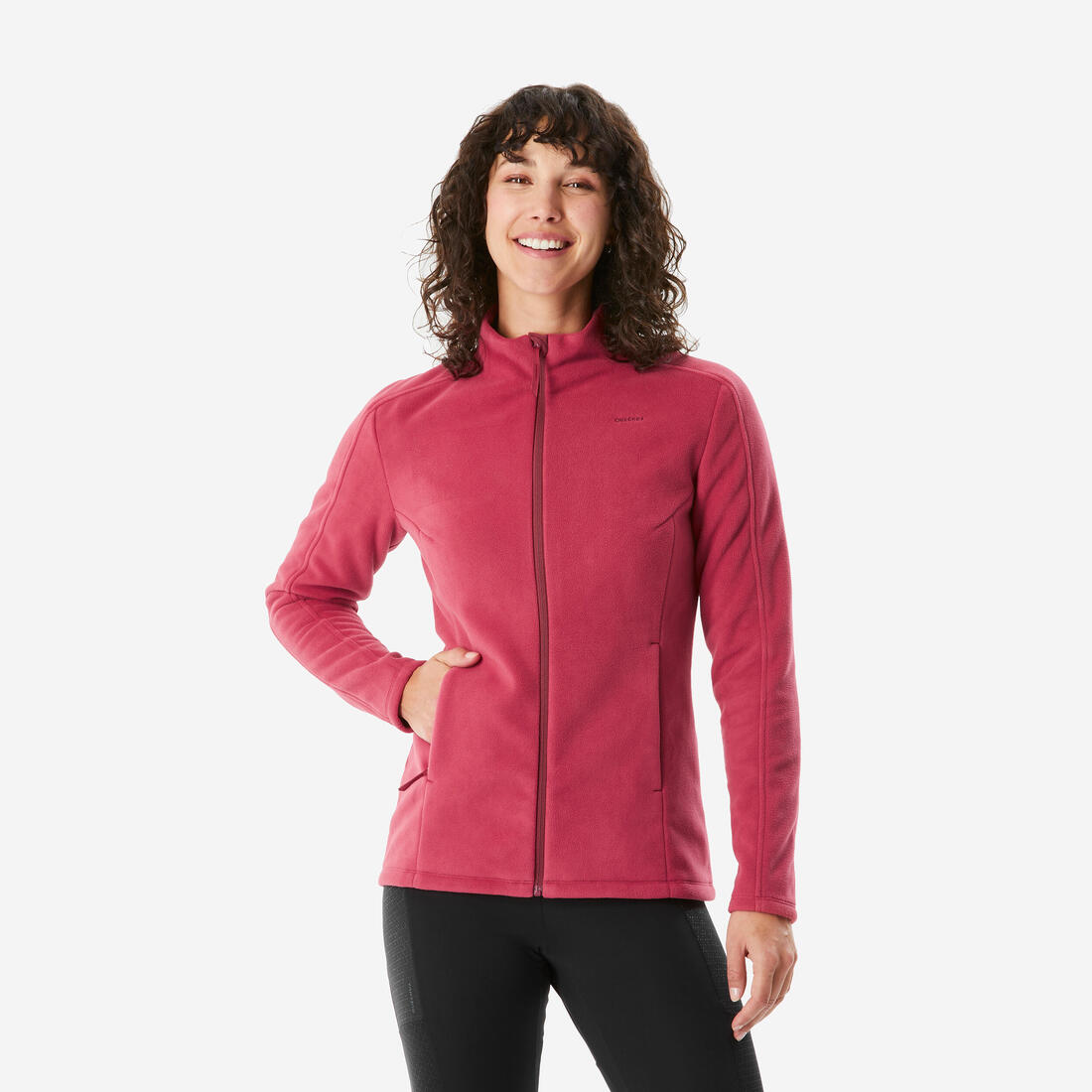 article en promo : Polaire de randonnée montagne femme, MH500 full zip