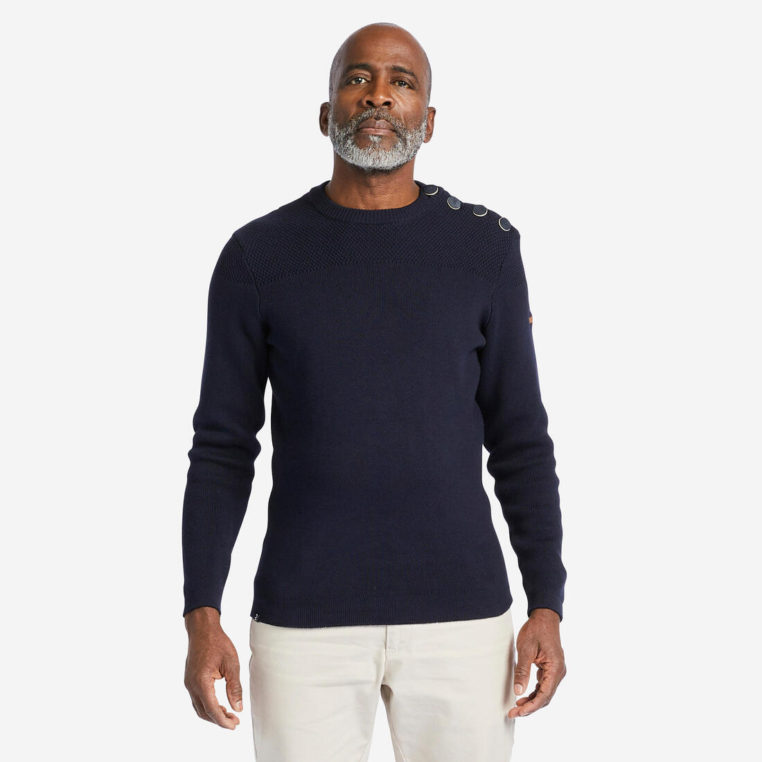 article en promo : Pull marin homme écru rayé
