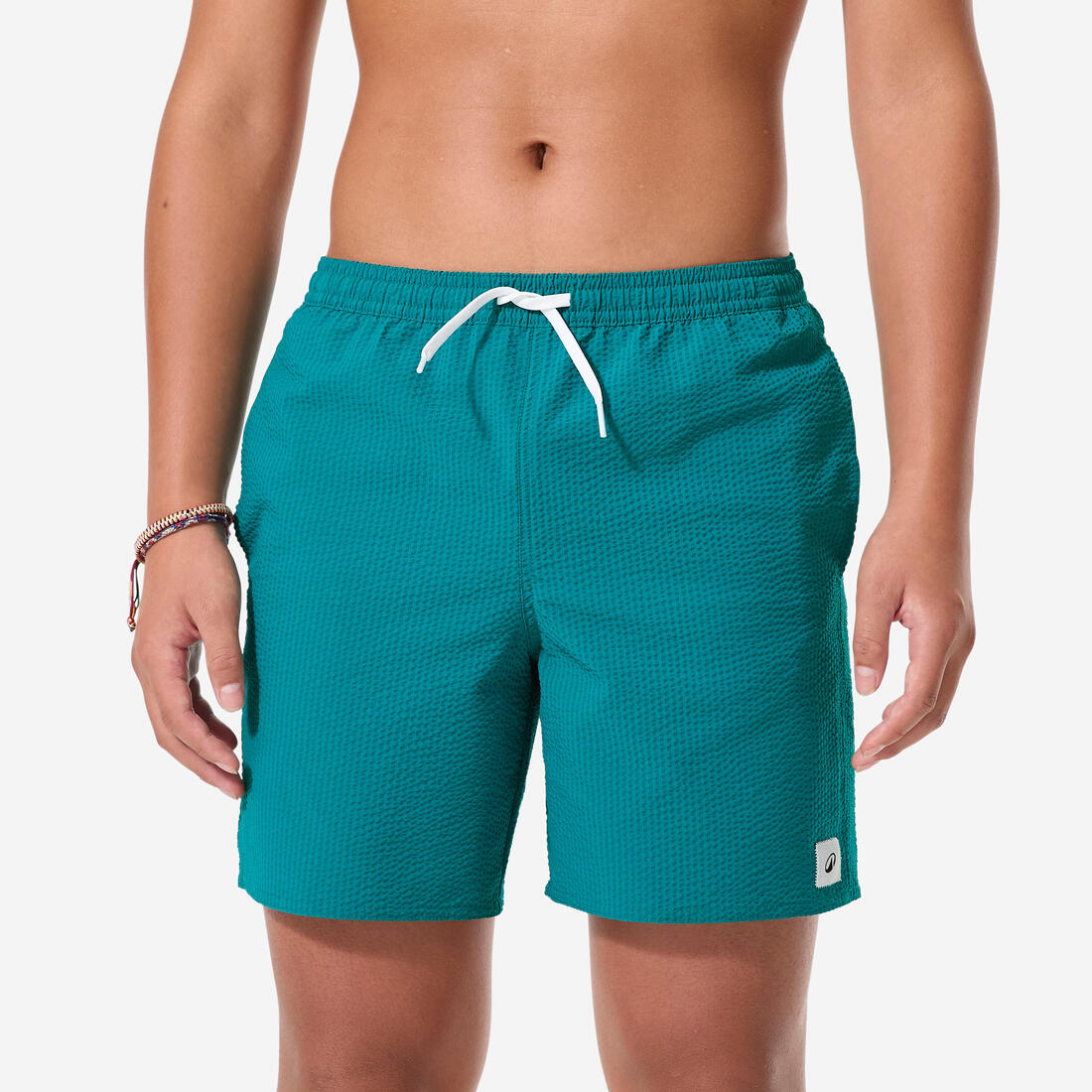 article en promo : Short de bain surf enfant, 100 Seersucker