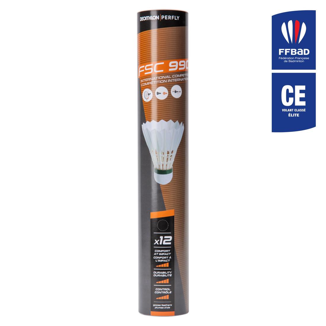 article en promo : Volant plume De Badminton FSC 990 X 12 Vitesse 77